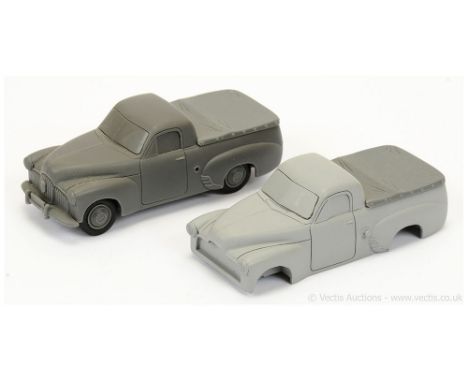 Matchbox Models of Yesteryear pre-production resin prototype pair (1) FJ Holden - light grey resin body cast with blank base;