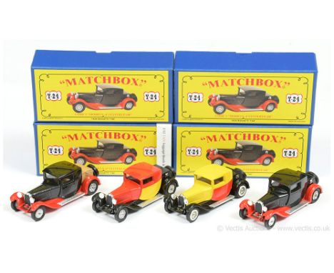 Matchbox Models of Yesteryear Code 2 issues (1) Y24 1928 Bugatti T44 - black with black seats, red chassis, chrome parts and 