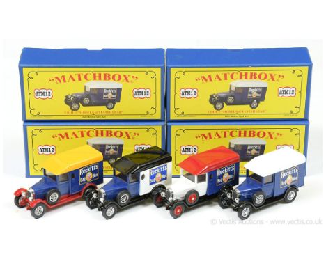 Matchbox Models of Yesteryear Code 2 issues (1) ATM 12 1929 Morris Light Van "Reckitts" - blue bonnet and body, black chassis