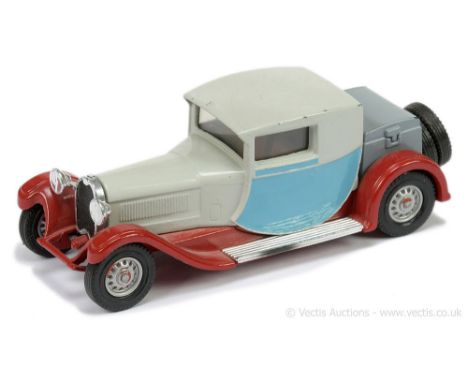 Matchbox Models of Yesteryear Y24 1928 Bugatti T44 - colour trial model - light grey body, dark red chassis, mid-grey luggage