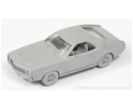 Matchbox Models of Yesteryear a unreleased resin model - 1969 AMC AMX - light grey blank base detailing to bonnet and front g
