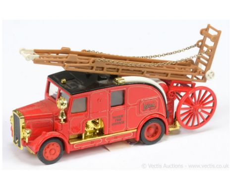 Matchbox Models of Yesteryear Y9 1936 Leyland Cub Fire Engine - late colour trial model - red body, smooth plastic roof (stan