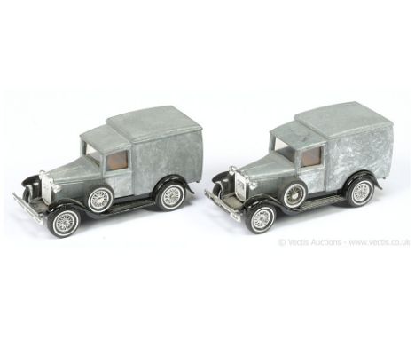 Matchbox Models of Yesteryear Y22 1930 Ford Model A Van pre-production trial pair (1) bare metal body, black chassis, bare me