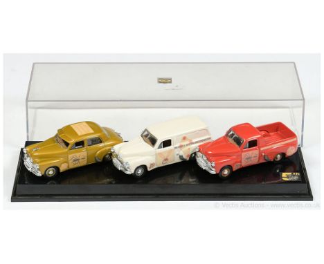 Matchbox Models of Yesteryear Code 2 Pre-production 3-model set comprising Holden Sedan Panel Van and Pick-up Truck with tria