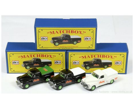 Matchbox Models of Yesteryear Code 2 issues (1) ATM14 1951 50/2106 Holden Utility "Indian Motorcycles" - black body, green da