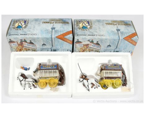 Matchbox Models of Yesteryear YSH2 London Omnibus 1886 pre-production trial pair (1) light cream body with additional thin up