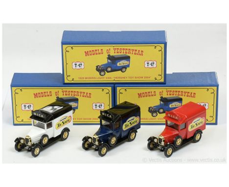 Matchbox Models of Yesteryear Code 2 issues (1) Y47 1929 Morris Light Van "Hershey Toy Show 2004" - dark blue body, gloss bla