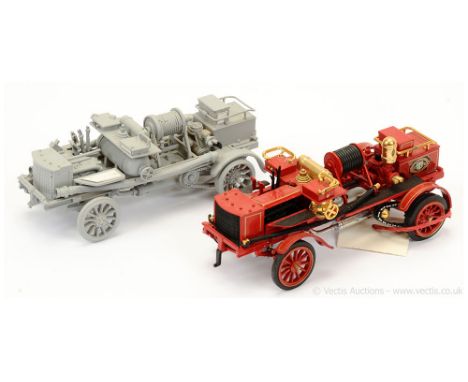Matchbox Models of Yesteryear "Fire Engine Series" YFE19 Merryweather Fire Engine Pre-production trial pair (1) full resin mo