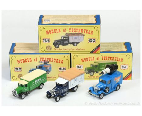 Matchbox Models of Yesteryear German Code 2 issues (1) YGL02 Ford AA Truck "Ritten Sport" - dark blue body and chassis, white