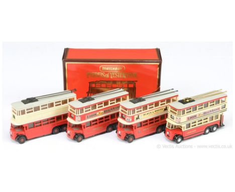 Matchbox Models of Yesteryear Y10 1931 Diddler Trolleybus trial group (1) pre-production model - red lower deck, cream upper 