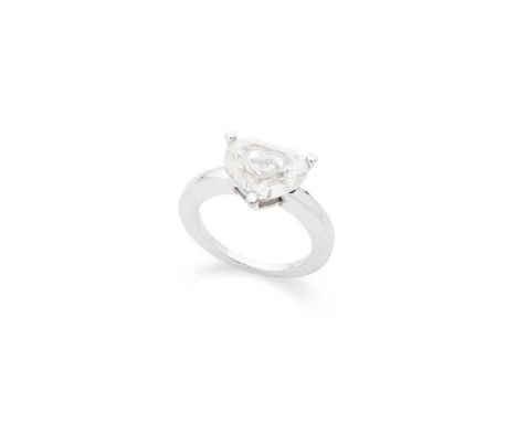Chopard:  A 'So Happy' rock crystal and diamond ring The heart-shaped rock crystal with a central recess holding a 'floating'