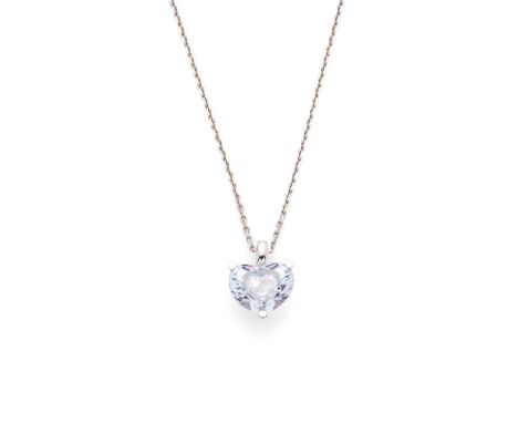 Chopard: A 'So Happy' rock crystal and diamond pendant The heart-shaped rock crystal with a central recess holding a 'floatin