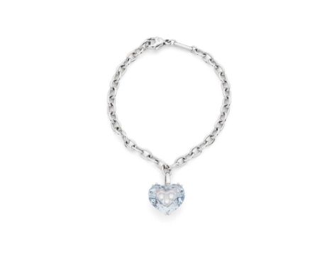 Chopard: A 'So Happy' rock-crystal and diamond bracelet The belcher-links suspending a heart-shaped rock crystal with a centr