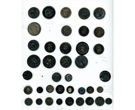 190 S/M/L 18th century buttons incl. Horn-VI, Inlays and more.Here is a large and varied selection of pictorials and patterns