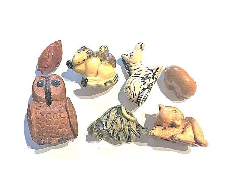 A group of 7 large size 20th century division 4 Netsuke.These are classified in the NBS in division 4. The Asian people didn'