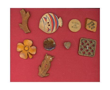 24 S/M/L Assorted technique and designs on wood buttons.Here are some very cool examples of wood button. The lot includes two