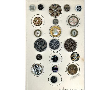 58 S/M/L 19th century buttons including pearl And black glass.These cards are filled with some nice buttons including a beaut