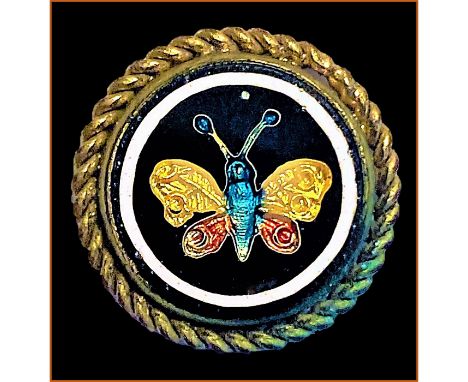 1 Small size incredibly beautiful button of a butterfly.The consignor of this button was certainly quite fortunate to find 4 