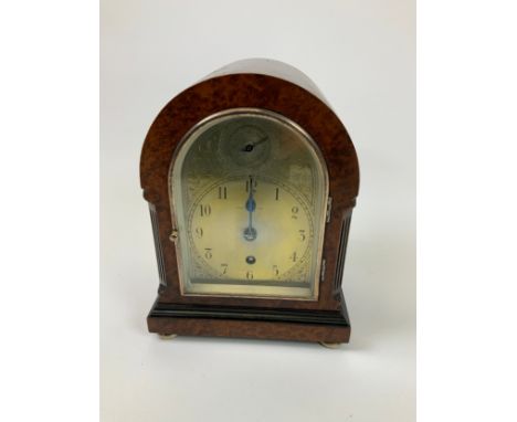 Burr Walnut Cased Mantle Clock 