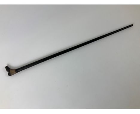 Walking Stick with Boot Finial Carved by Prisoner of War - Dated Ceylon 1902 