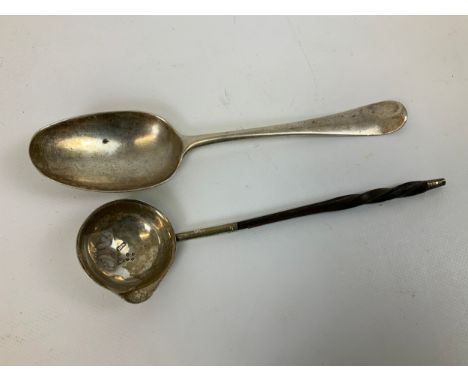 Silver Dessert Spoon and Toddy Ladle 