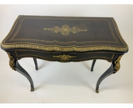 Victorian Gilt Boulle Work Card Table 