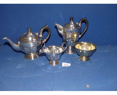 A four piece Epns tea service, stamped AI.