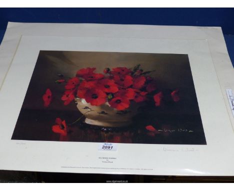Vernon Ward: signed print 'Flanders Poppies'.