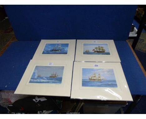 Robin Brooks: four signed prints of seascape scenes.
