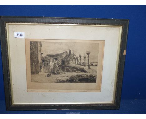 'The Lass That Loves a Sailor: a framed and mounted print of a line drawing by Yeend King (1855 - 1924), landscape artist RSB