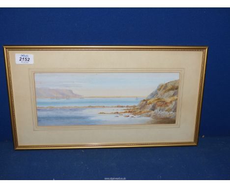 A framed and mounted Watercolour depicting a seascape, initialed lower left E.P.C,18" x 10".