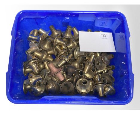 A quantity of vintage brass door collars.