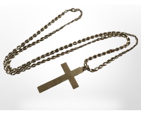 A 9ct gold crucifix on chain CONDITION REPORT: 12.2g