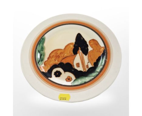 A Clarice Cliff for Newport Pottery Bizarre hand-painted circular plate, diameter 25.5cm.
