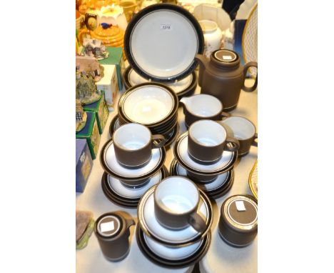 A Hornsea Contrast pattern part dinner and tea service, inc coffee pot, cups, saucers, milk jug, sugar bowl, dinner plates et