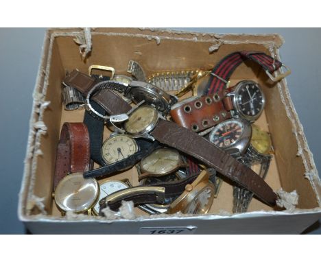 A military style wristwatch by Ingesso; a Technos watch; others, Timex, Seconda, Digital, Rexor; etc 