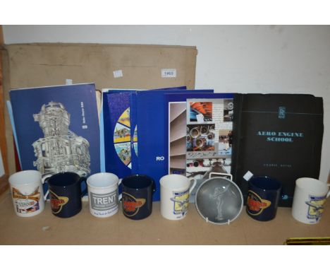 Rolls Royce Interest - Engine school note book, calendars; mugs etc qty