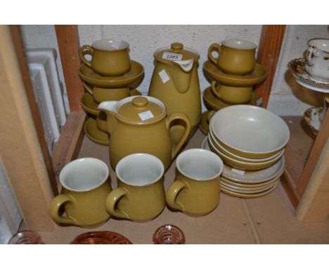 A Denby tea service for six, including coffee pot, etc