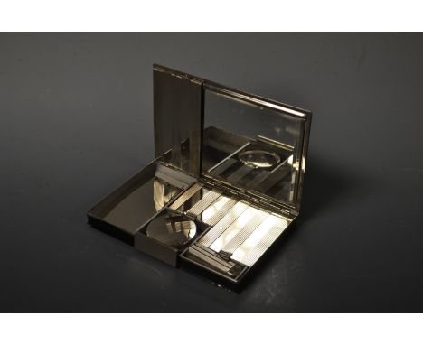 An Art Deco enamel lady's makeup case