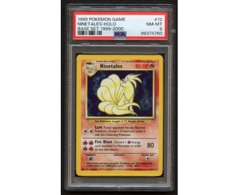 Do you think Ninetales have 9 lives like cats do?This card has been authenticated and graded by PSA and awarded a NM-MT 8.Gra