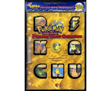 This lot contains a SEALED Pikachu World collection. The plastic wrap has some damaged and a slight tear in the top seam, but