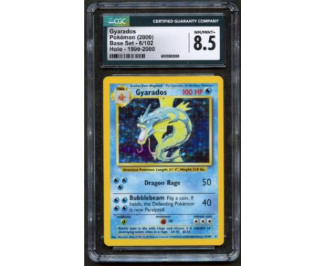 The slick and super cool 4th Print Holo Gyarados!This card has been authenticated and graded by CGC and awarded an Near Mint/