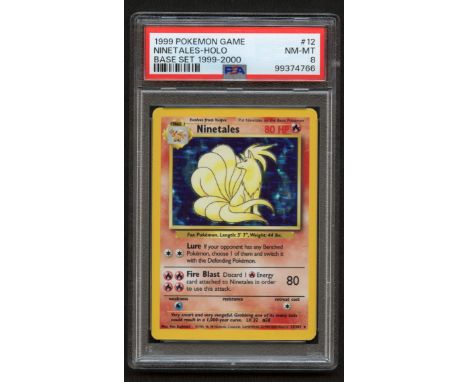 Ninetales… Nine tails… I get it.This card has been authenticated and graded by PSA and awarded a NM-MT 8.Grading report:&nbsp