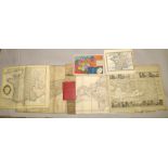 [MAPS] diverse maps incl. France (2), Lowestoft (1), Falmouth & environs (1), Kent...shewing