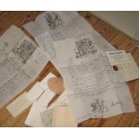 PASSPORTS, 3 x folding, part ms. passports 1850/1852 (1 with leather covers) for Viscount Barrington