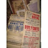 THEATRE EPHEMERA, misc. incl. tinsel applied portrait of "The Fire King", trimmed, f. & g.;