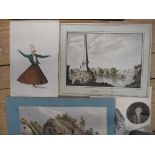 WATERCOLOURS, 18th & 19th c., one framed, rest u/f. (Q).