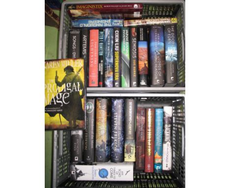 [FANTASY &amp; Science Fiction] Quantity of modern fantasy &amp; science fiction first edition novels (2 boxes).
