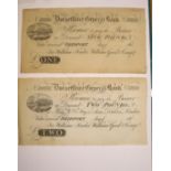 [BANK NOTES] 2 x DORSETSHIRE GENERAL BANK NOTES for 1-00 pounds Sterling & 2-00 pounds Sterling,