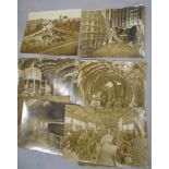 LONDON UNDERGROUND, 9 X b/w photos, 9 x 11 inches, Ernest Milner's studio, pencil caption verso,